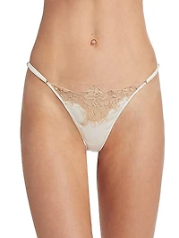 Orchid Lace & Silk Thong