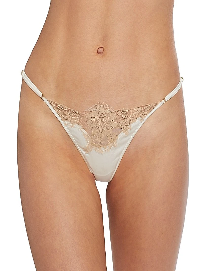 Orchid Lace & Silk Thong
