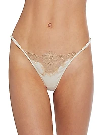 Orchid Lace & Silk Thong
