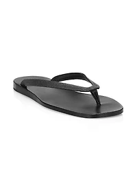 Bead-Embellished Leather Thong Sandals