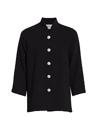 Suzette Pavé-Button Crepe Jacket