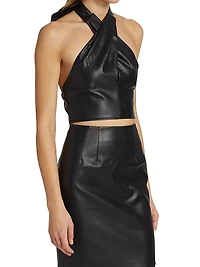 Kai Vegan Leather Halter Top