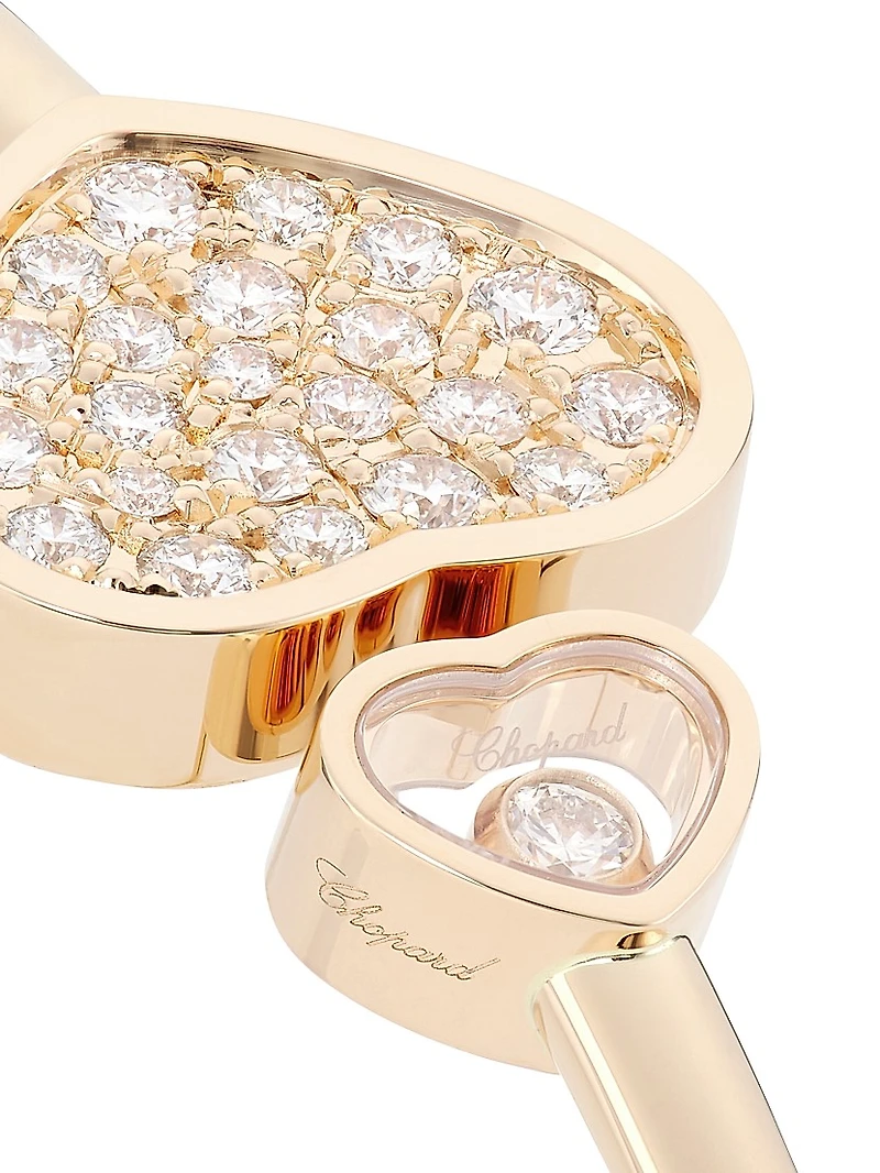 Happy Hearts 18K Rose Gold & Diamond Bangle