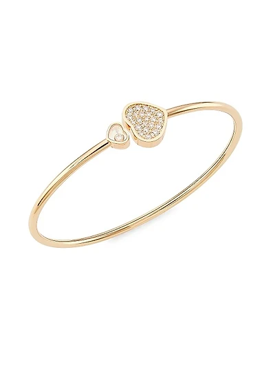 Happy Hearts 18K Rose Gold & Diamond Bangle