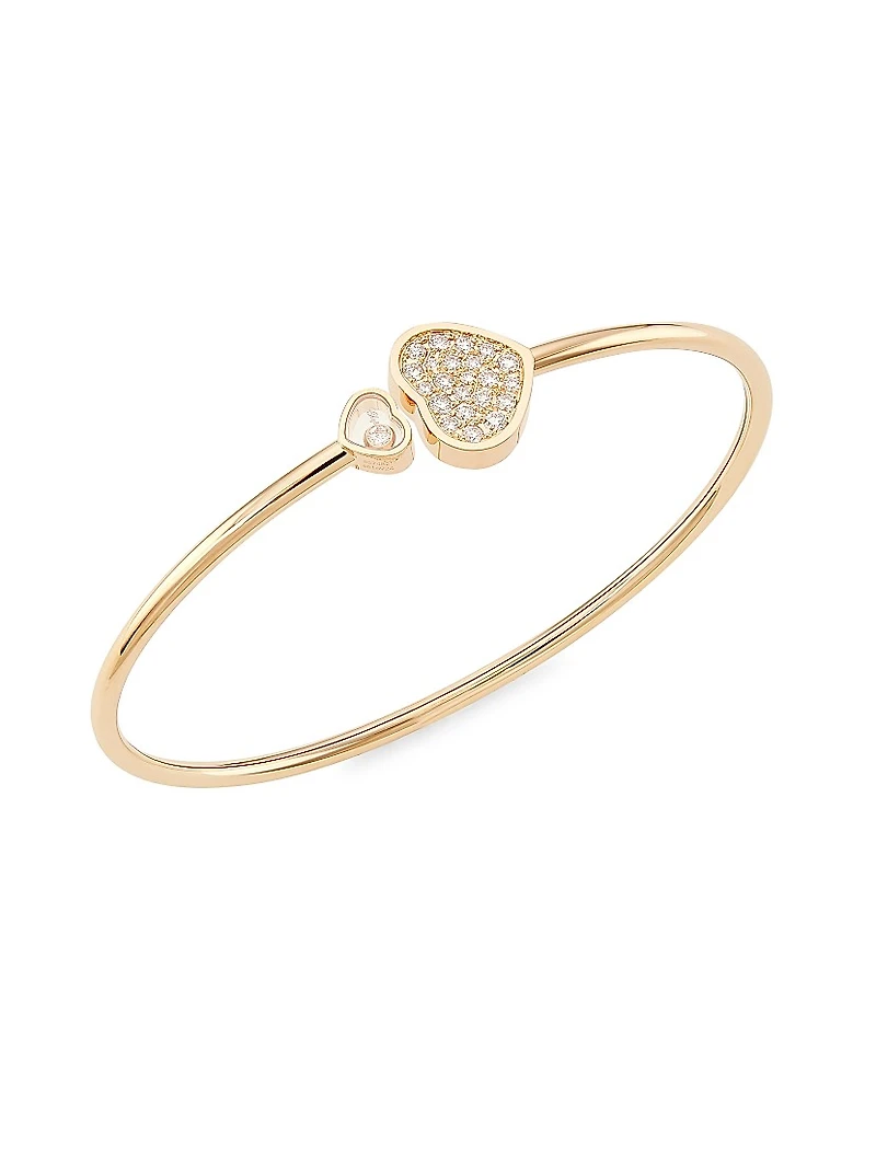 Happy Hearts 18K Rose Gold & Diamond Bangle