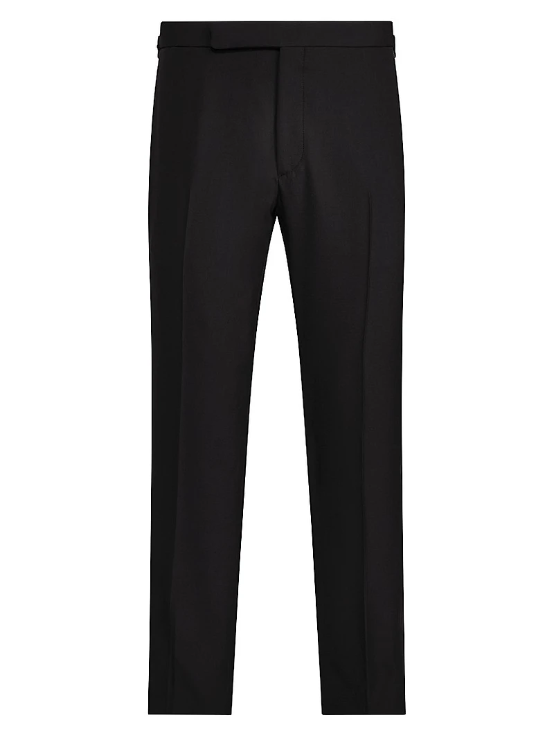 Barathea Wool Tuxedo Pants