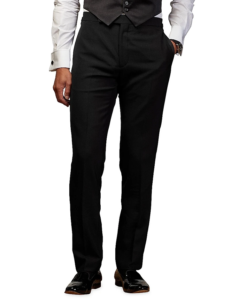 Barathea Wool Tuxedo Pants
