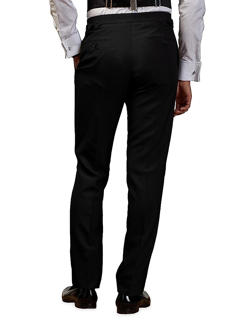Barathea Wool Tuxedo Pants
