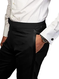 Barathea Wool Tuxedo Pants