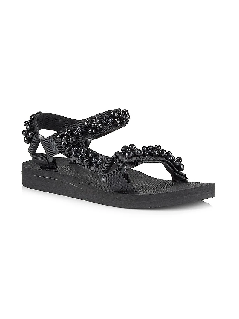 Trekky Faux Pearl-Embellished Sandals