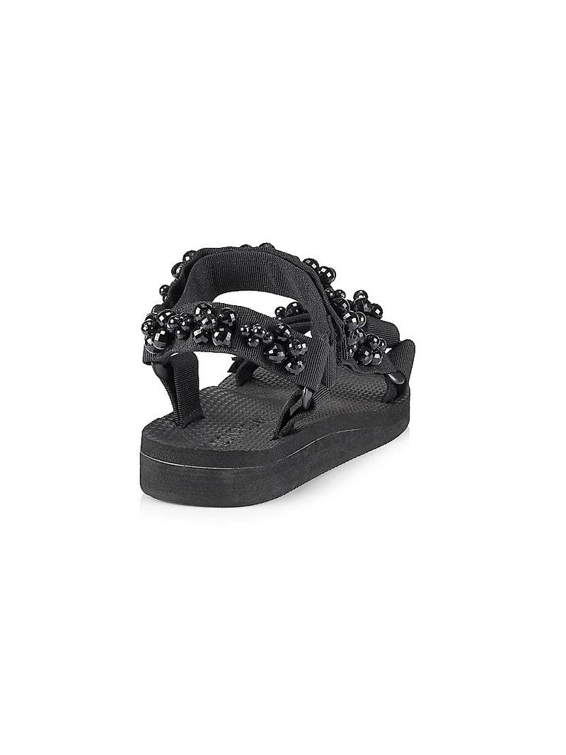 Trekky Faux Pearl-Embellished Sandals