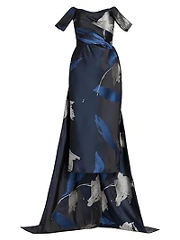 Jacquard Column Gown