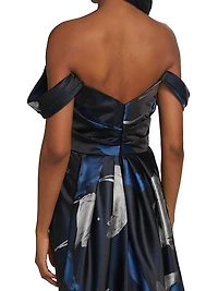 Jacquard Column Gown