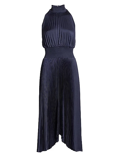Renzo Pleated Blouson Dress