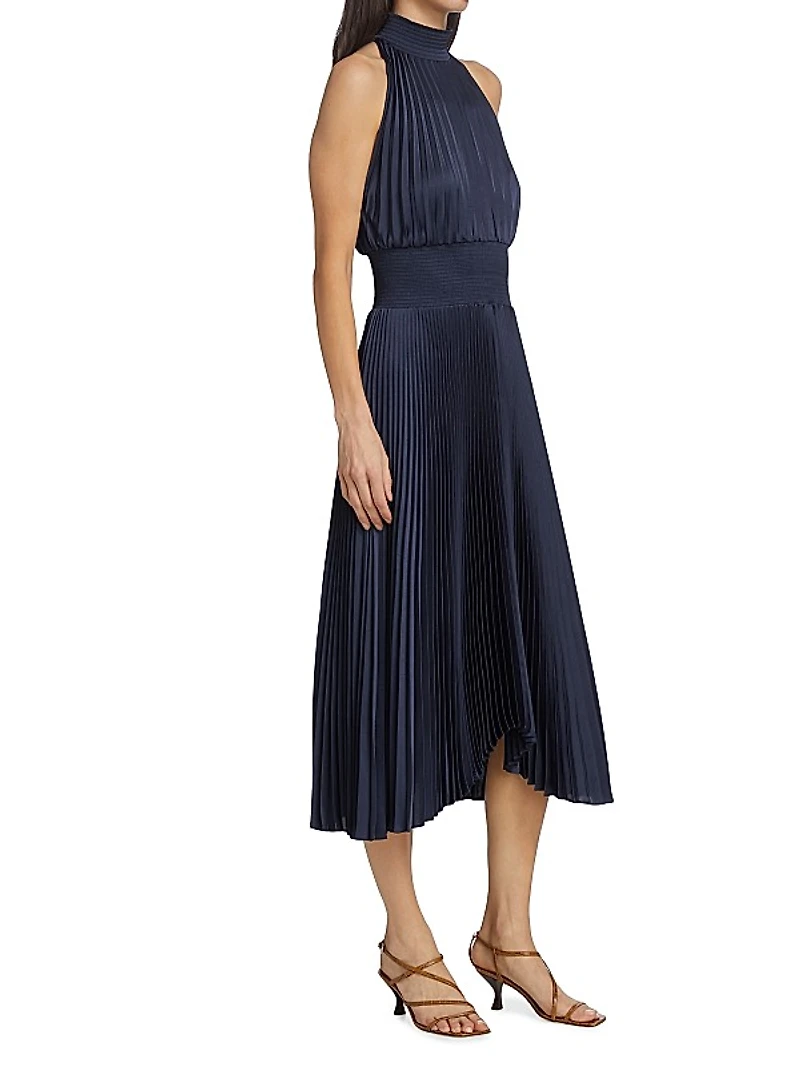 Renzo Pleated Blouson Dress