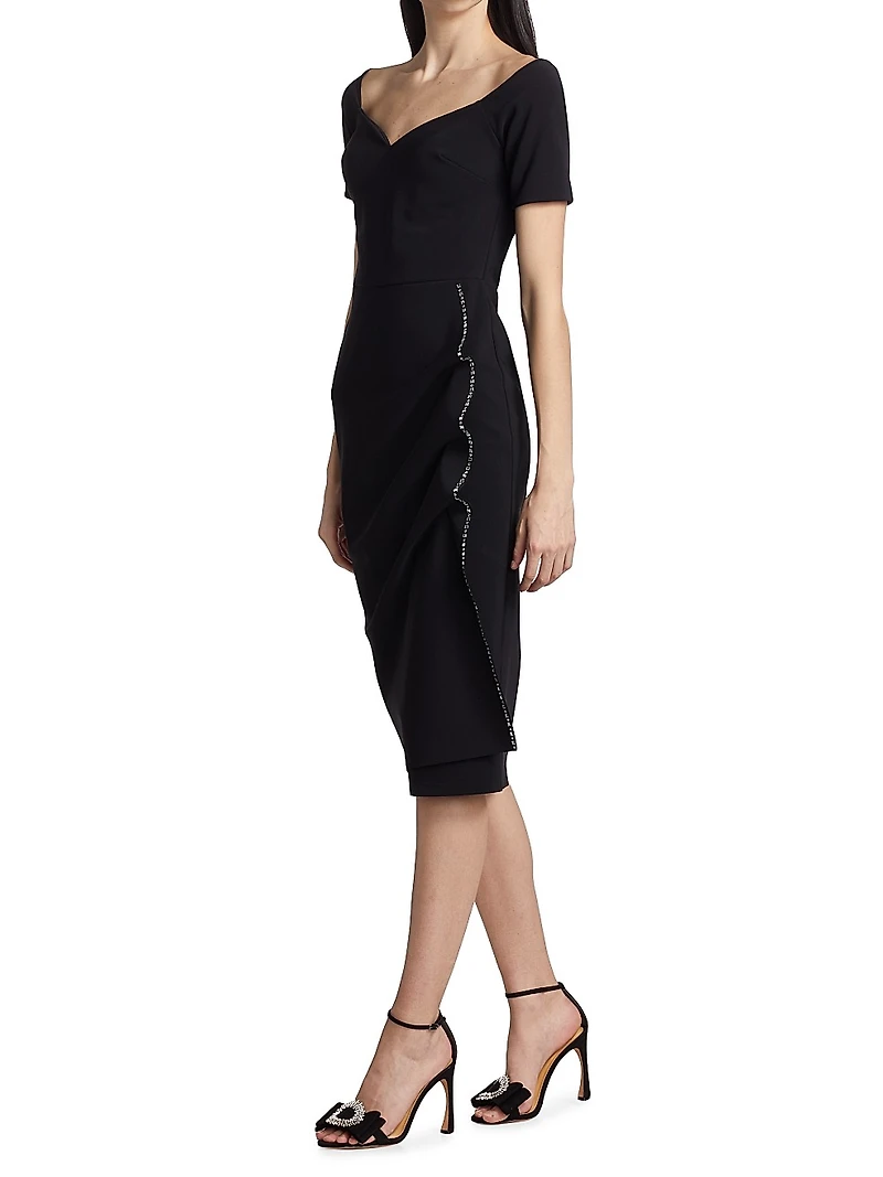 Sultana Ruffle Bodycon Midi Dress