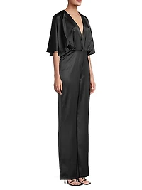 Amal Satin Flare-Leg Jumpsuit