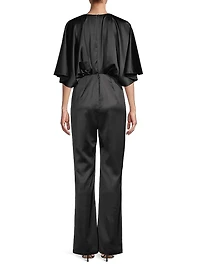 Amal Satin Flare-Leg Jumpsuit