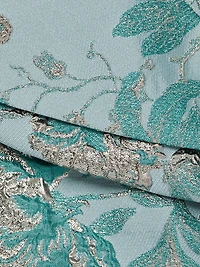 Metallic Jacquard Off-The-Shoulder Gown