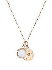 14K &18K Rose Gold & Multi-Gemstone Birthstone Charm Necklace