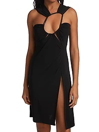 Leather-Strap Bodycon Dress