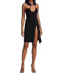 Leather-Strap Bodycon Dress