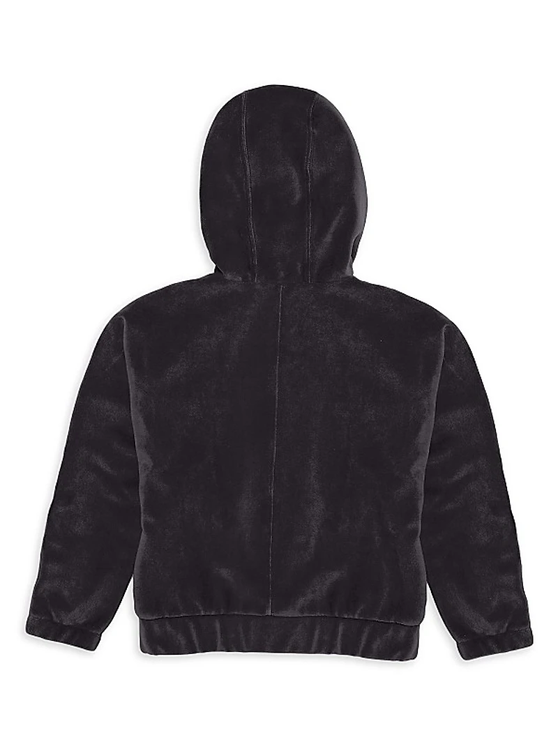 Little Boy's & Boy's Velour Logo Tracksuit Jacket