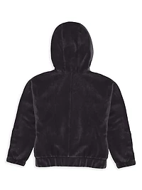 Little Boy's & Boy's Velour Logo Tracksuit Jacket