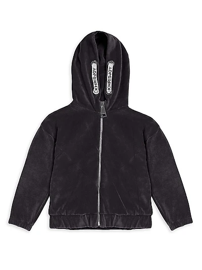 Little Boy's & Boy's Velour Logo Tracksuit Jacket