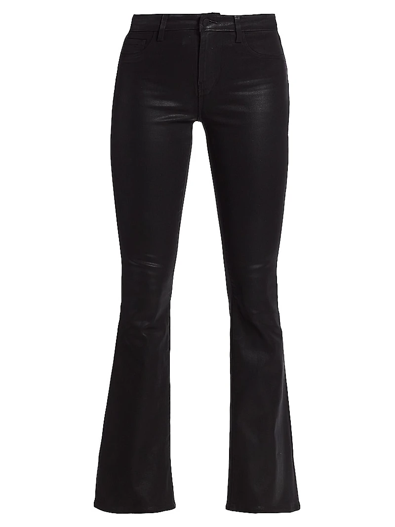 Selma High-Rise Coated Baby Boot-Cut Jeans