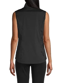 Sleeveless Stretch-Cotton Blouse