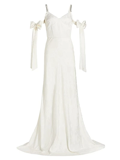 Circe Floral Jacquard Arm Bow Gown