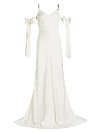 Circe Floral Jacquard Arm Bow Gown
