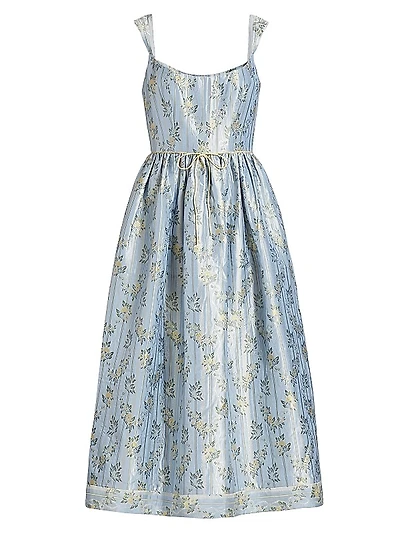 Apple Floral Brocade Dress