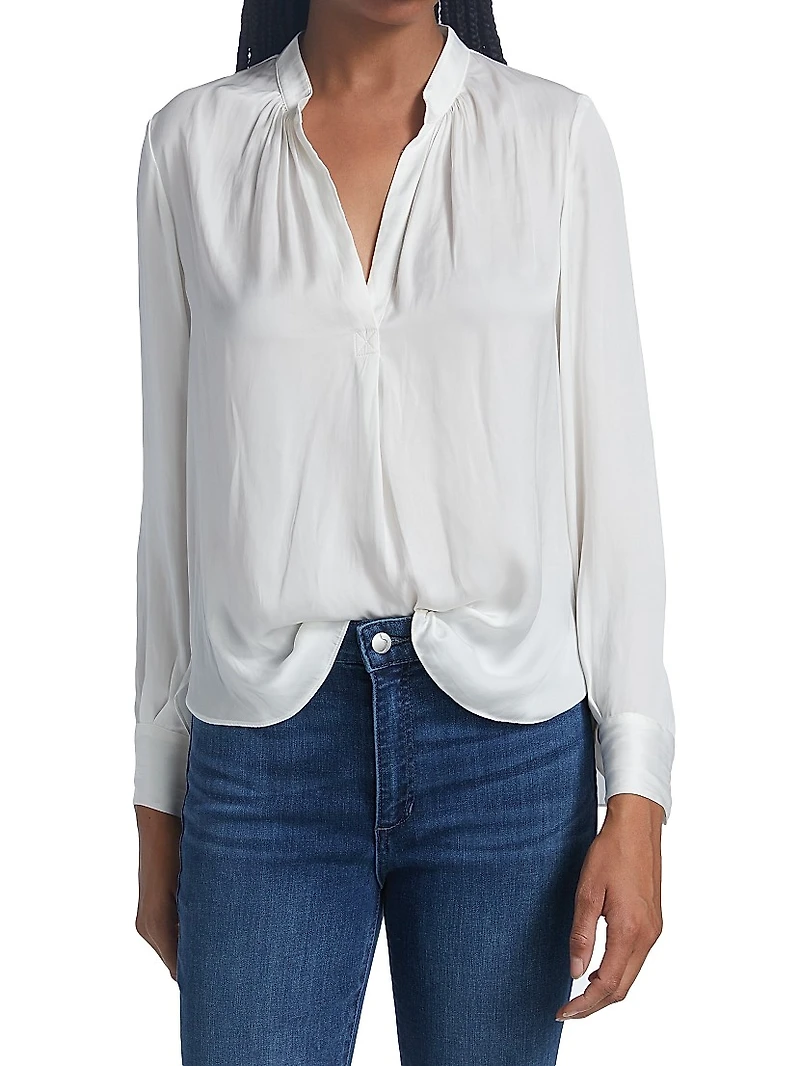 Tink Draped Satin Blouse