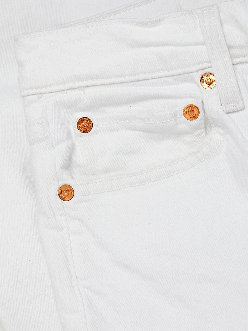 70s Distressed High-Rise Ankle Crop Jeans