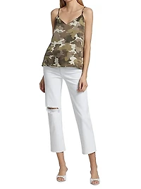 70s Distressed High-Rise Ankle Crop Jeans