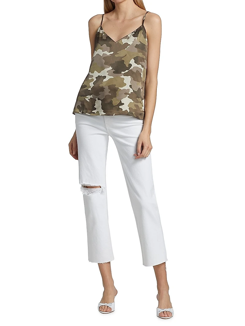 70s Distressed High-Rise Ankle Crop Jeans