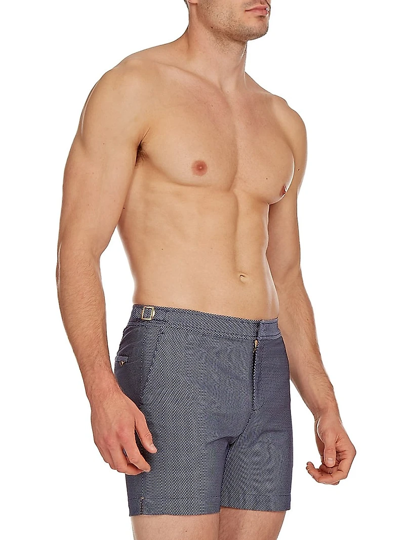 Bulldog x Jaquard Honeycomb Print Swim Shorts