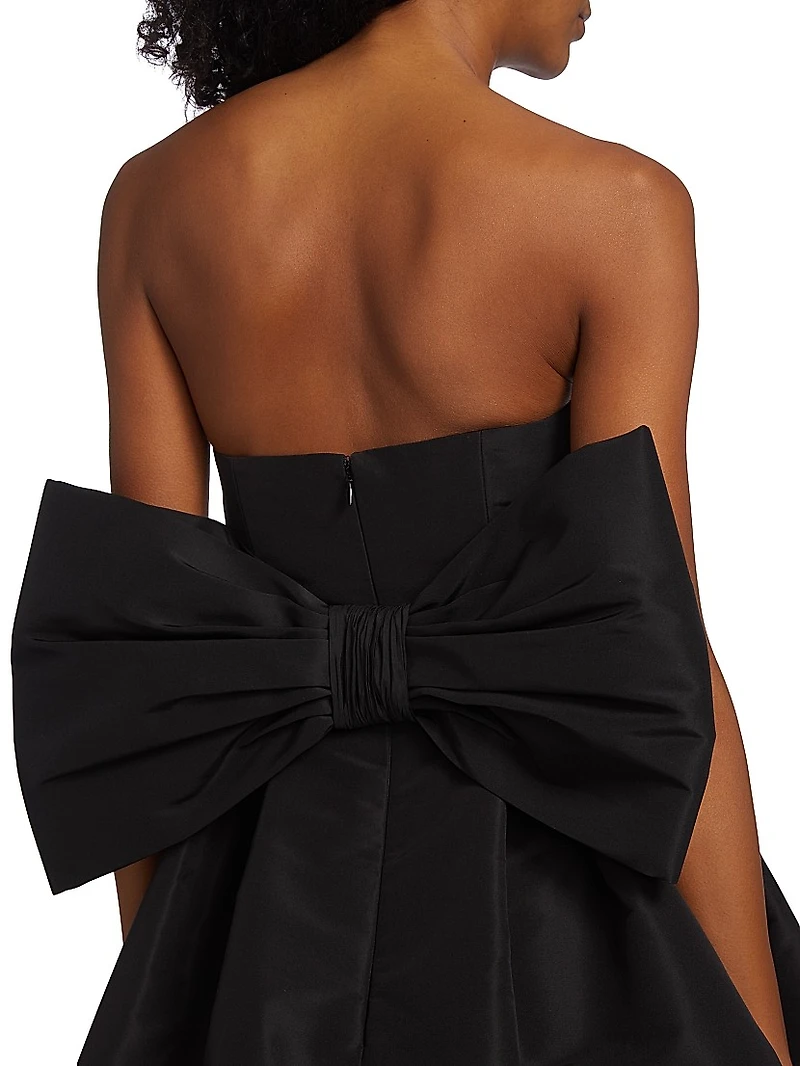 Paige Silk Faille Bow Minidress