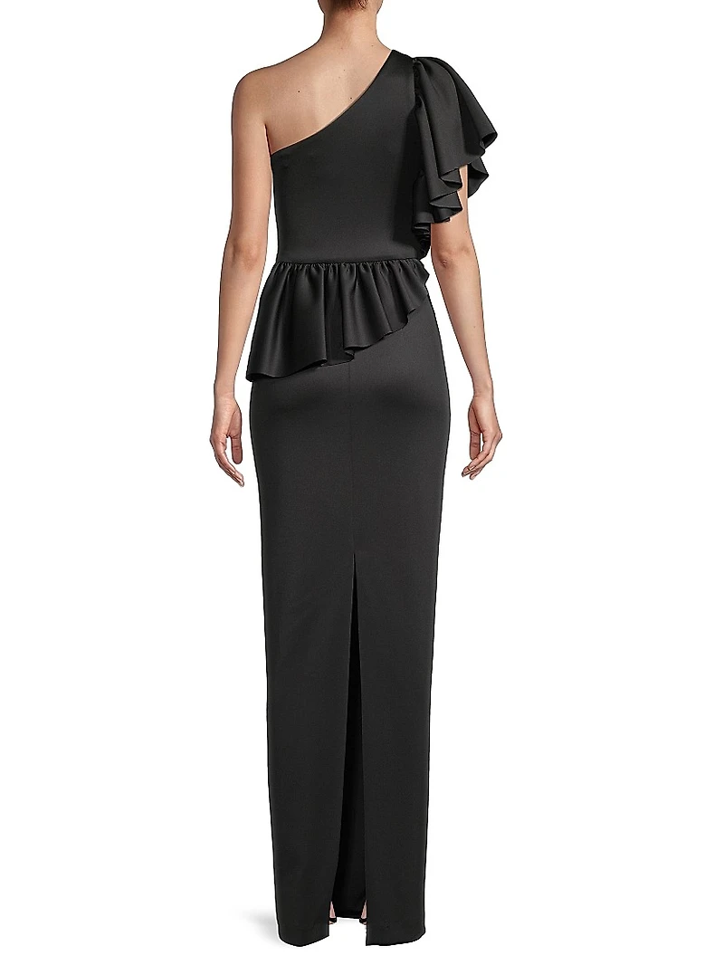 Noble One-Shoulder Column Gown