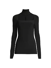 Cut-Out Turtleneck Top