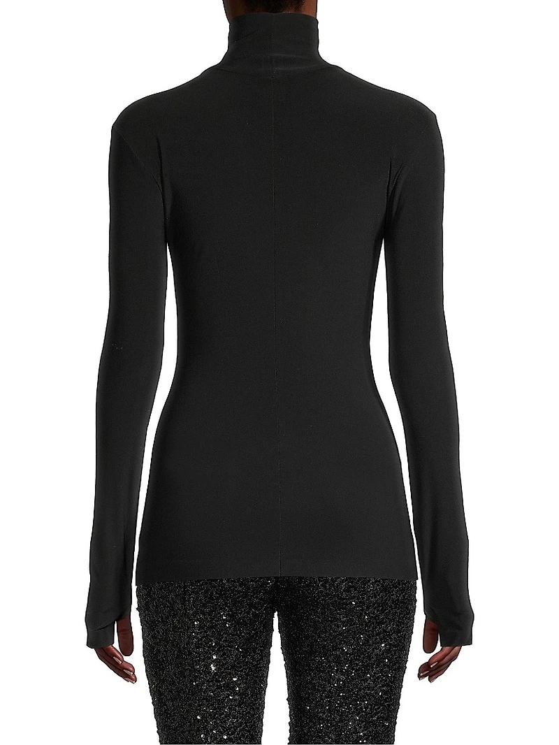 Cut-Out Turtleneck Top