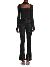 Cut-Out Turtleneck Top