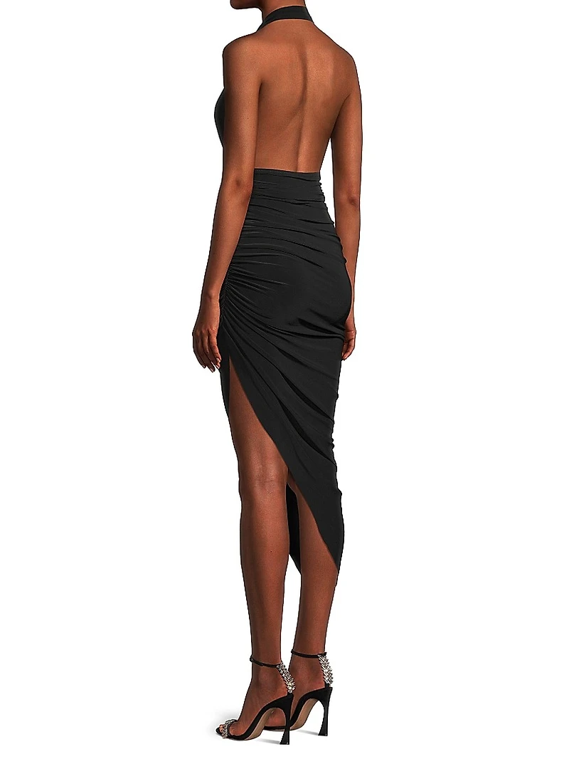 Asymmetric Halter Dress