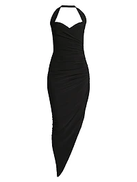 Cayla Draped Asymmetric Jersey Gown