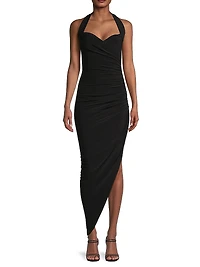 Cayla Draped Asymmetric Jersey Gown