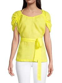 Tie-Waist Linen Shirt