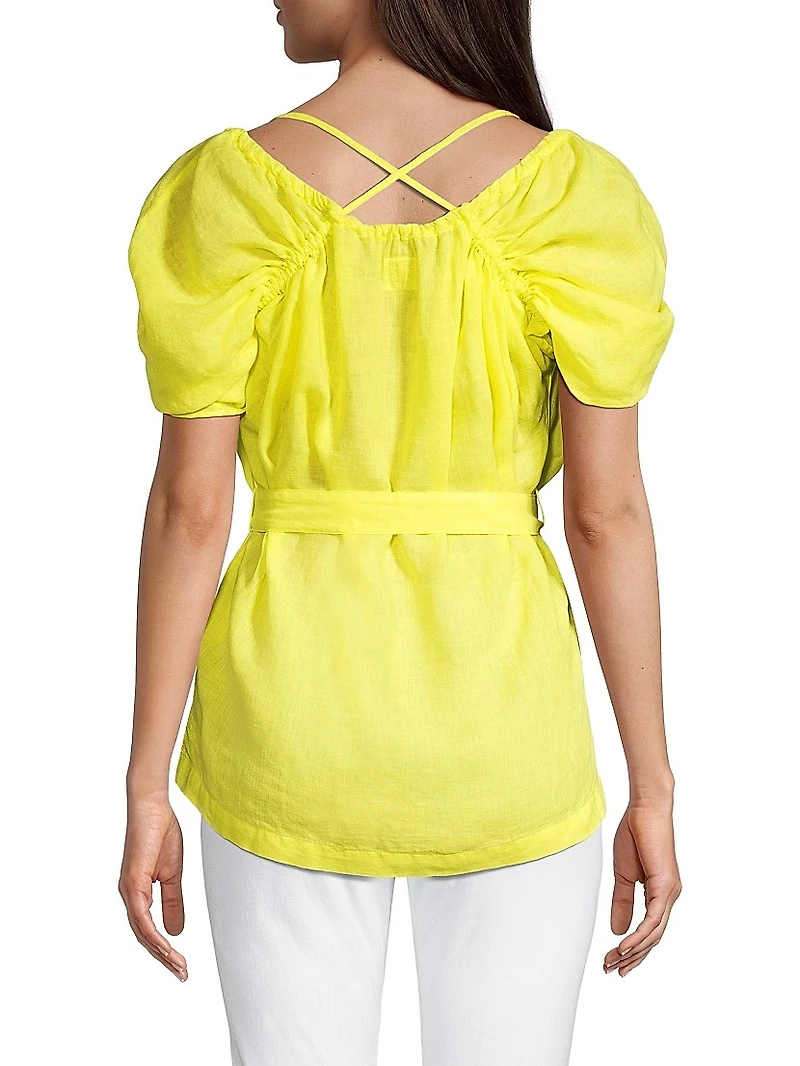 Tie-Waist Linen Shirt