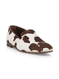 Mario Cow Print Loafers
